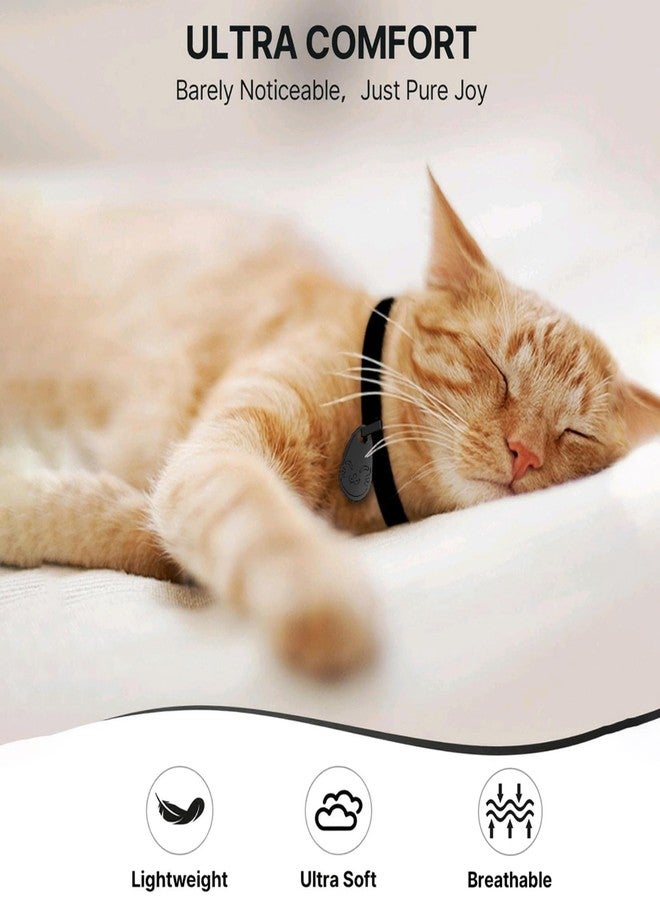 typecase طوق للقطط مزود ببطاقة اسم برمز الاستجابة السريعة، طوق قابل للفك للقطط الصغيرة من الذكور والإناث، شريط مطاطي فائق النعومة قابل للتعديل، مشبك أمان قابل للفك، طوق تعريف مريح وآمن للحيوانات الأليفة (6-12 بوصة)، أسود - Image 4